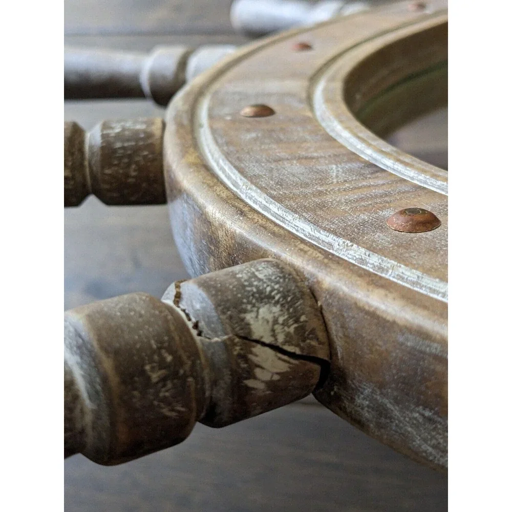 RH Restoration Hardware Rustic Ship Wheel Mirror Baby & Child * READ